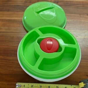 Salad Transporter With Compartments and Screw On Dressing container